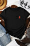 Angel Heart Design 100% Cotton Half Oversize Black T-Shirt - 2