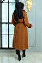 Fur Detailed Kachet Coat Brown 19175 - 4