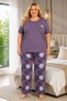 Women's Middle-Aged and Above Regular High Quality Large Size Modal Fabric Mom Pajamas Set 15094 - 3