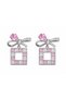 Diva Charm Silver Needle with Pink Stones and Bow Detail