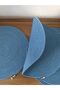 4 Pieces Indigo Blue Color Plate / American Plate 32 cm / Metal Tip Detailed - 4