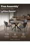 طاولة طعام دائرية عصرية مع مجموعة من 4 كراسي مقاس 100×100×75 سم