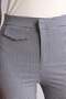 Linen Blend Regular Waist Crop Fit Crinkle Checkered Navy Blue Capri H5927Ax26Sm - 4