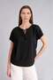 Crew Neck Short Sleeve Black T-Shirt C1874Ax24Sp - 3