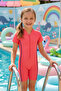 Jumpsuit Short Sleeve Children's Swimsuit with Shorts Clous 5155 Coral