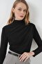 Bdart Slim Fit Round Neck Blouse with Volan Detail