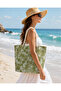 Women's Beach Bag Patterned Hand and Shoulder Beach Bag Daily Bag Picnic Bag Seashell Patterned - 4