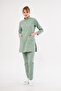 Hijab Green Lycra Women's Medical Uniform Doctor and Nurse Uniform Surgical Set - 4