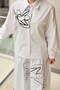 Piping Flower Embroidered Shirt Skirt Set - 4