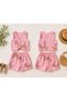 Girl's Embroidered Detailed Vest Muslin Shorts Set with Pockets Pleated Summer Set 3-12 Years Old - 3