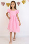Girl's Dress with Lace Detail and Floral Embroidery, 8-14 Years, Pink