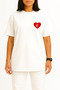 Oversized Valentine's Day Special Heart Inside Letter K Pocket B Printed Unisex T-Shirt - 2