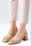 Monique Skin Color Round Toe Women's Mary Jane Heeled Shoes - 6