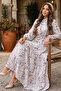 Patterned Hijab Dress Mink 580