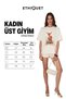 Oristano Women's 100% Organic Cotton Thick Textured Oversize Fit Printed Ecru T-Shirt - 6