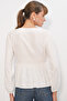 Women's Side-Tie Long Sleeve Blouse 996 - White - 5