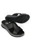 , Women's Genuine Leather Wedge Slippers 1611020Z2565 Black - 5