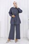 Pearl Belted Double Suit Gray 19265 - 3