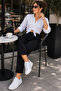 Black Plus Size High-Waist Steel Knit Stretchy Skinny Pants - 6