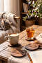 Cute Cat Wooden Coasters Set of 6 – Decorative Natural Wood Coffee & Tea Coasters - 4