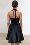 Teen Girls Halter Neck Satin Fabric Lined Black Evening Dress Wedding Graduation Dress Elastic Back Stylish Evening Dress 13-15 Age - 2