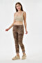 Women's Mink Italian Silvery Leopard Pattern Lycra Pants with Elastic Waist, Size 38 - 44 - 3