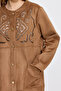Embroidered suede cap camel - 3