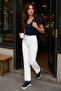 V-Neck Slim Fit Crop T-Shirt-Navy - 7