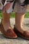 Women's Tan Genuine Leather Ballerina Shoes - 4