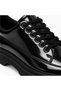 Charcoal Patent Leather Men's Shoes - Full Black Shiny Leather Comfortable Casual Sports Shoes Kb 702 - 4
