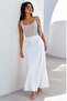 White Elastic Waist Long Women's Skirt MG1979