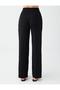 Black Straight Cut Regular Leg Regular Waist Snap Closure Palazzo Trousers - 6