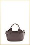 Women's Textured Leather Belt Detailed Hand and Shoulder Bag - Bitter Brown - 3