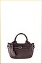 Women's Textured Leather Belt Detailed Hand and Shoulder Bag - Bitter Brown