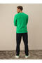Men's Green Cotton Textured Regular Fit Long Sleeve T-Shirt - 3