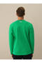 Men's Green Cotton Textured Regular Fit Long Sleeve T-Shirt - 2