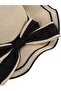 Women's Wavy Wide Brim Bow Summer Organic Straw Hat - 7