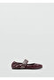 Leather Perforated Ballerina Shoes - 3