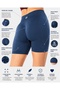 Women's High Waist Scrunch Tightening Blue Short Shorts Tights 13 cm Black Push up Fitness Sports Tights