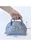 Women's Patent Leather Half Moon Hand and Shoulder Bag – Vintage Y2K Baguette Model - 2