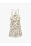 Slim Fit Back Detailed Polka Dot Draped V-Neck Sleeveless Mini Tulle Dress - 6