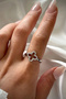 Zircon Stone Women's Steel Ring Gray Color Does Not Tarnish and Does Not Lose Color - 4