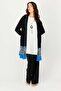 Leopard Detailed Jacket, Tunic, Trousers, Necklace Set, Cobalt Blue - 2