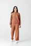 8-12 Years Berceste Soft Girl's Suit-Mocca