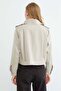 Buttoned Shirt Collar Pleated Trench Coat - 8
