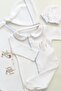 Blue Carrot Rabbit Embroidered 4-Piece Newborn Set, Gift Hospital Discharge Set, 100% Cotton – 0-3 Months - 2