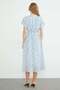 Polka Dot Tie-Waist Buttoned Dress - 8