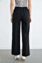 Elastic Waist Pleated Palazzo Trousers - 8
