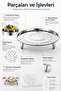 Inox Steel Steaming Apparatus with Legs - 28 cm Multi-Purpose Steaming Stand Inside the Pot - 4