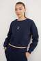 3 Thread Teddy Bear Embroidered Crew Neck Sweatshirt